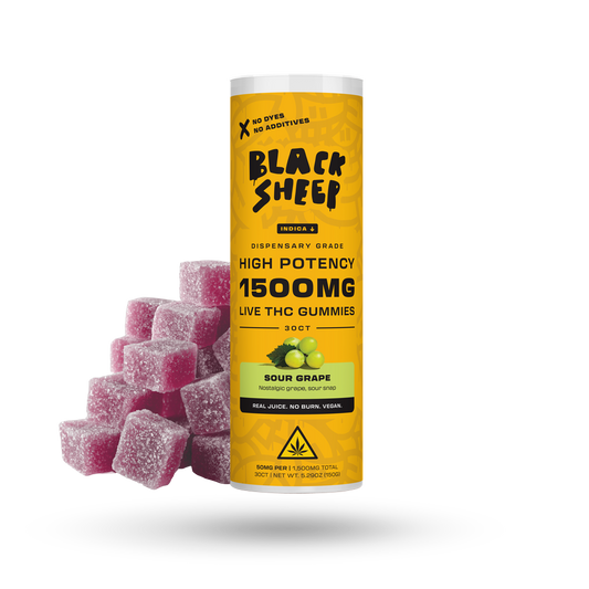 Live THC Gummy: Sour Grape (Indica), 30ct - 6pk