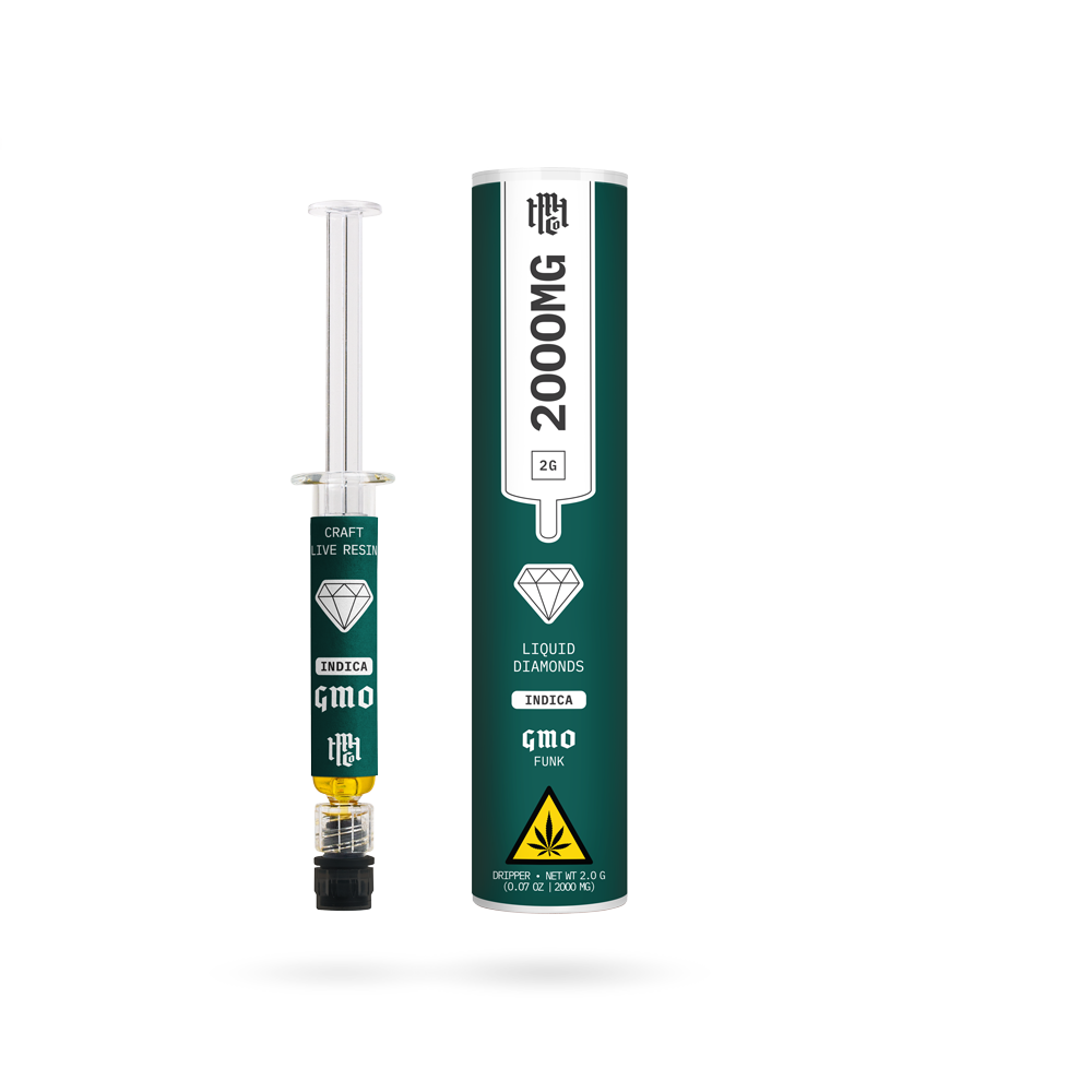 THCa Dripper Live Resin Liquid Diamonds: GMO (Indica) 2g, 6pk