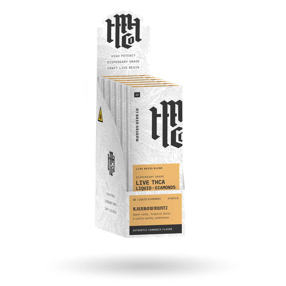 THCa Disposable Live Resin Liquid Diamonds 6 Pack: Rainbow Runtz (Hybrid) - 2g