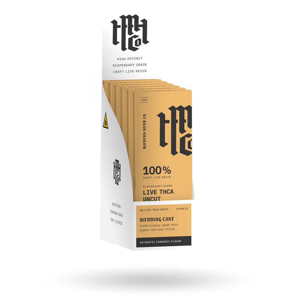 THCa Live Resin Disposable Uncut 6 Pack: Wedding Cake (Hybrid) - 1g, 6pk