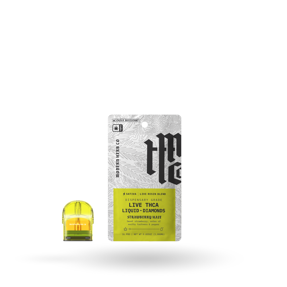 THCa Live Resin Liquid Diamonds Pod Refill 6 Pack: Strawberry Haze (Sativa) - 1g