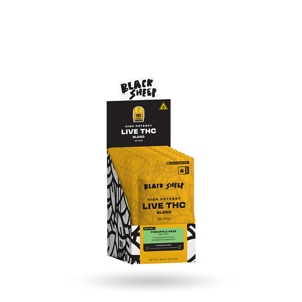 3g Pod Refill - BKS Live THC (D8/THCP) - Pineapple Haze (Sativa) - 6pk