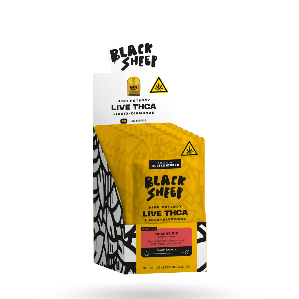 2g Black Sheep Liquid Diamonds Pod Refill 6 Pack: Cherry Pie (Hybrid)