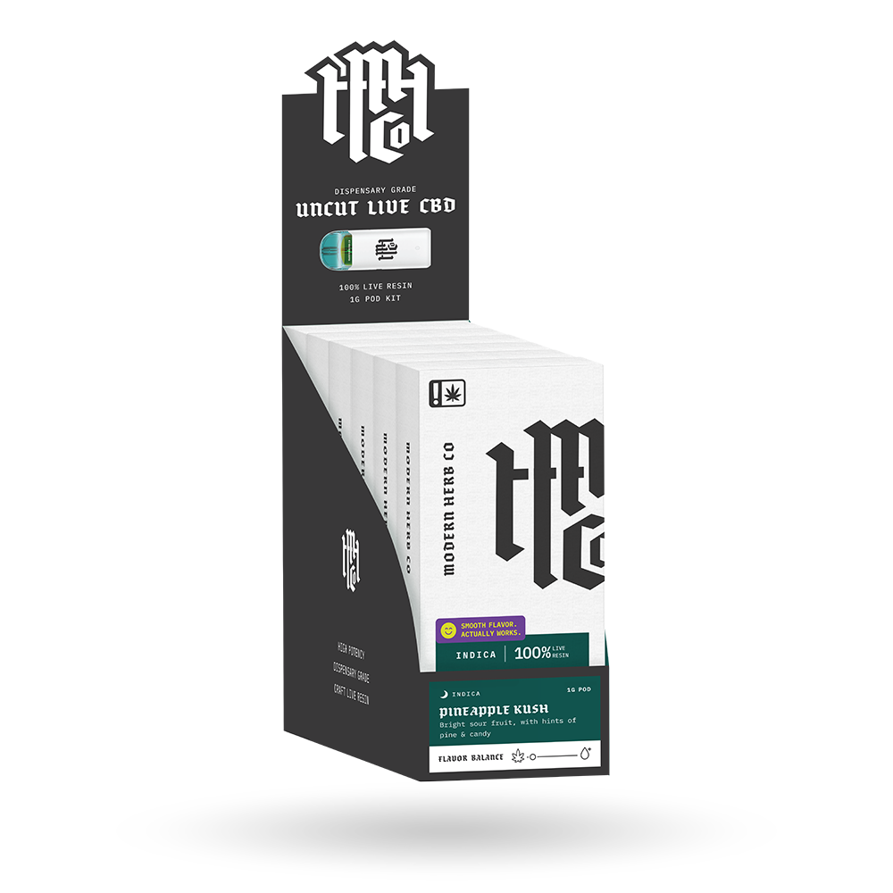 Live CBD Uncut Pod Kit 6 Pack: Pineapple Kush (Indica) - 1g