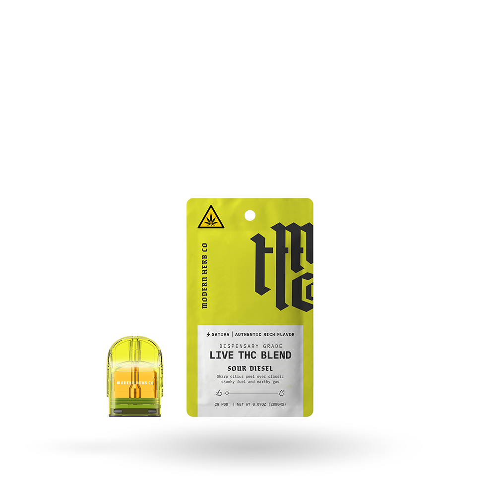 Live THC Pod Refill: Sour Diesel (Sativa) 2g - 6 Pack (D8)