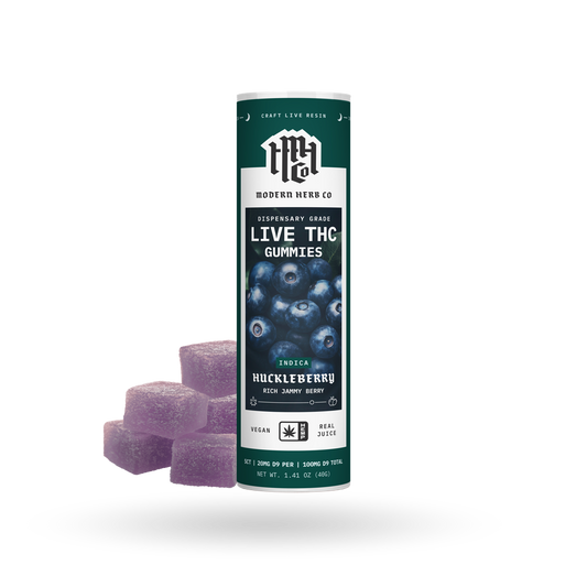 5ct Modern Herb Co Live D9 20mg Gummies 6 Pack: Knockout Oregon Huckleberry