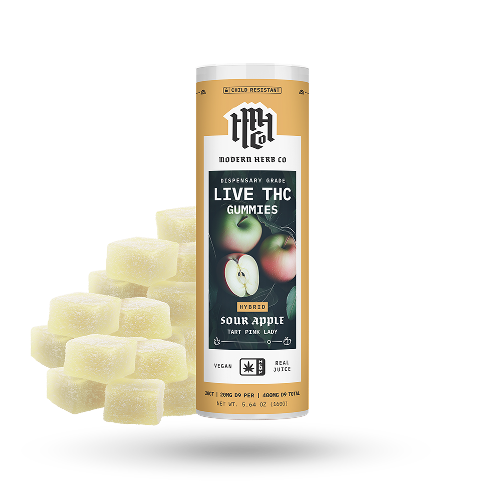 20ct Modern Herb Co Live D9 20mg Gummies 6 Pack: Anytime Sour Apple