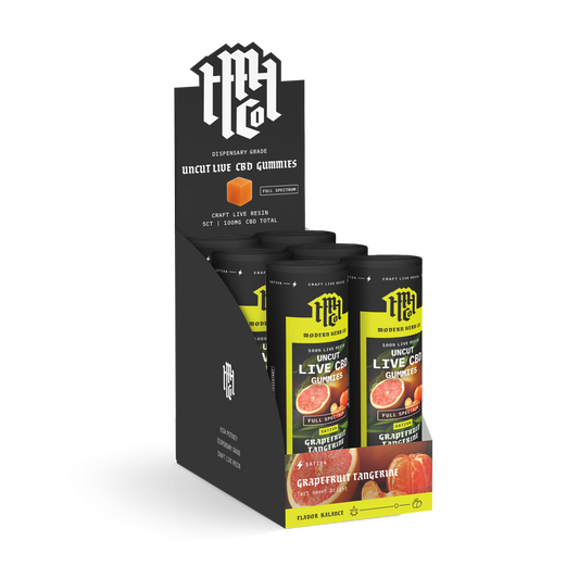 CBD Live Resin Gummies: Grapefruit Tangerine (Sativa) 5ct - 6pk