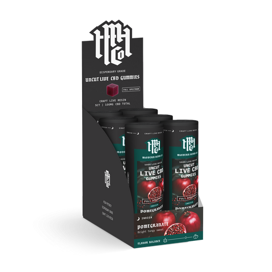 CBD Live Resin Gummies: Pomegranate (Indica) 5ct - 6pk