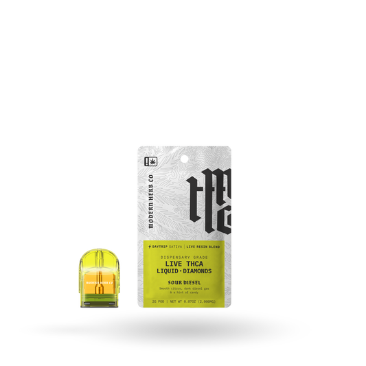 THCa Live Resin Liquid Diamonds Pod Refill 6 Pack: Sour Diesel (Sativa) - 2g
