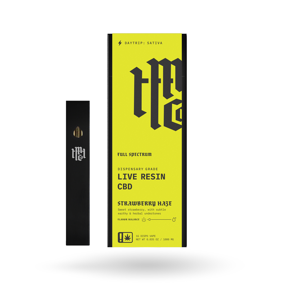1g Modern Herb Co Live CBD Disposable 12 Pack: Daytrip Strawberry Haze