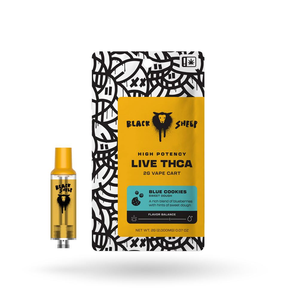 2g Black Sheep Live THCa Quad Blend Cartridge 12 Pack: Blue Cookies