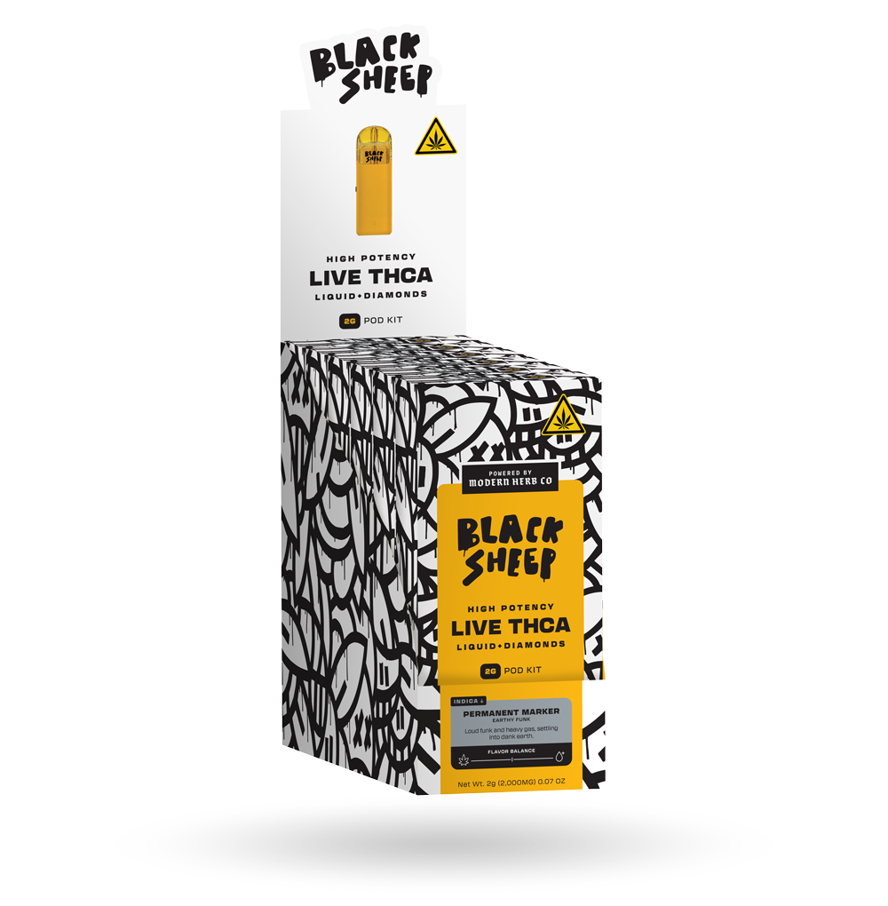 2g Black Sheep Liquid Diamonds Pod Kit 6 Pack: Permanent Marker (Indica)