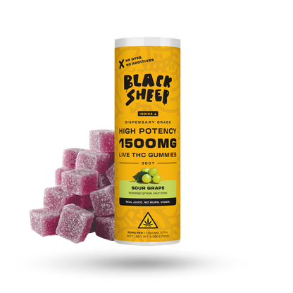 Live THC Gummy: Sour Grape (Indica), 30ct - 6pk
