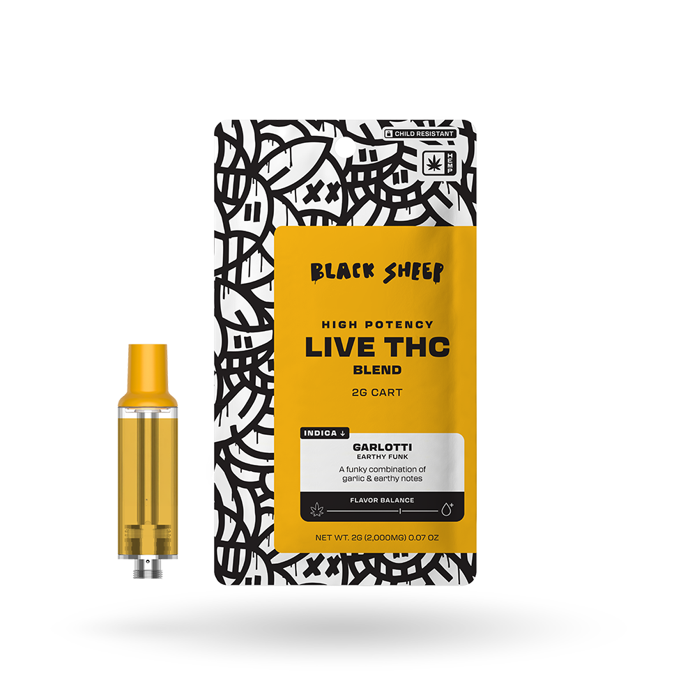 2g Black Sheep Live THC Blend Cartridge 12 Pack: Garlotti
