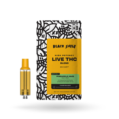 2g Black Sheep Live THC Blend Cartridge 12 Pack: Pineapple Haze