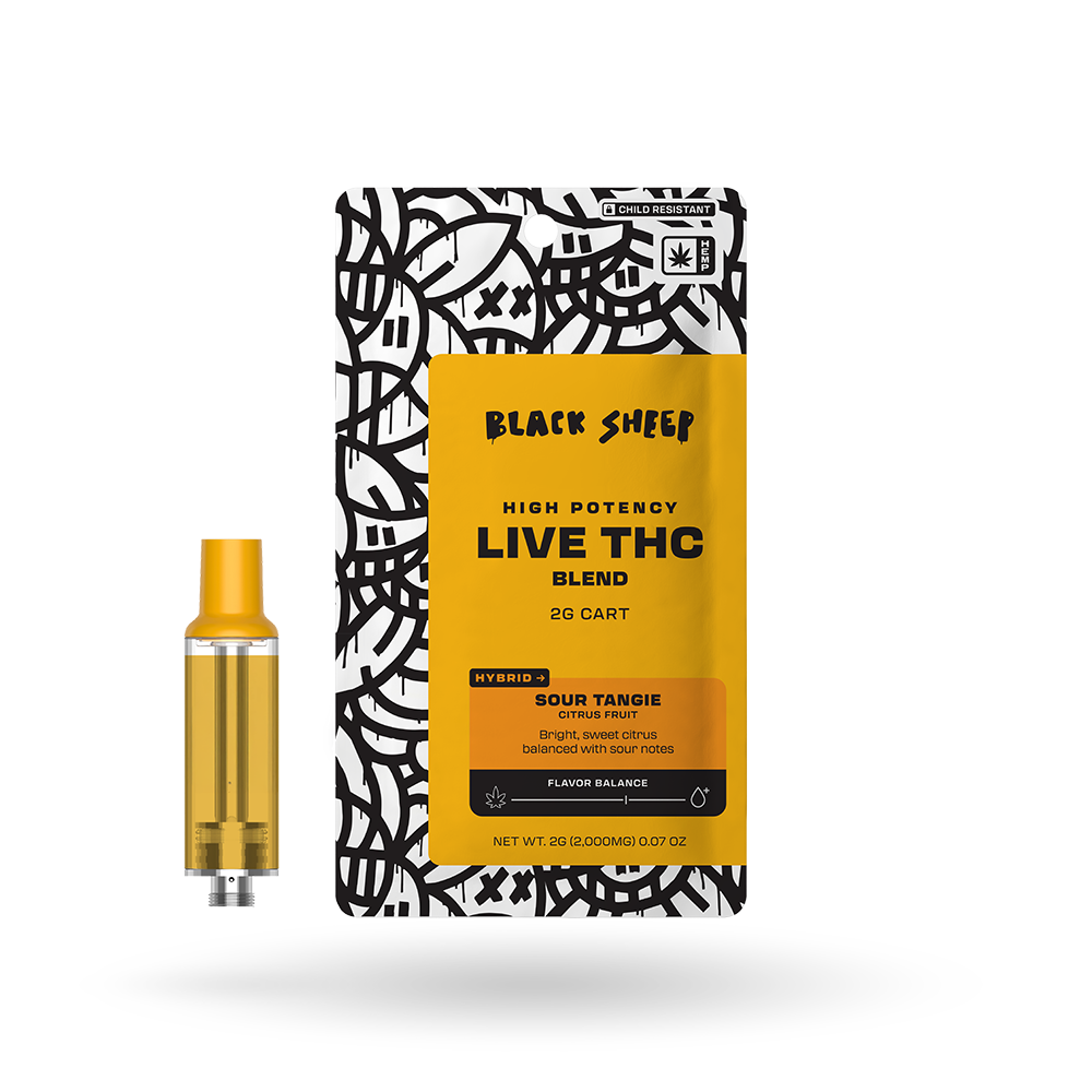 2g Black Sheep Live THC Blend Cartridge 12 Pack: Sour Tangie