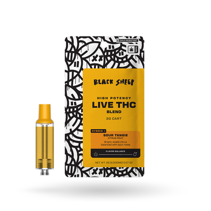 2g Black Sheep Live THC Blend Cartridge 12 Pack: Sour Tangie