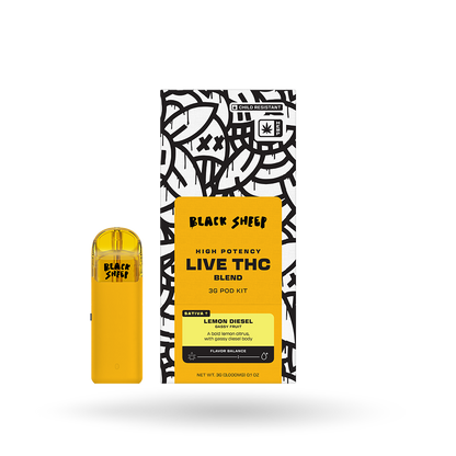 3g Black Sheep Live THC Blend Pod Starter Kit 6 Pack: Lemon Diesel