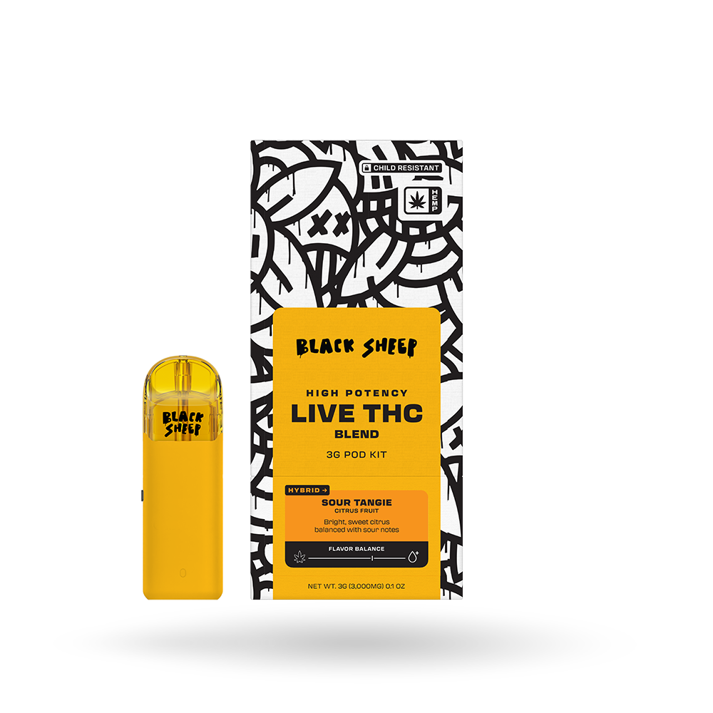 3g Black Sheep Live THC Blend Pod Starter Kit 6 Pack: Sour Tangie