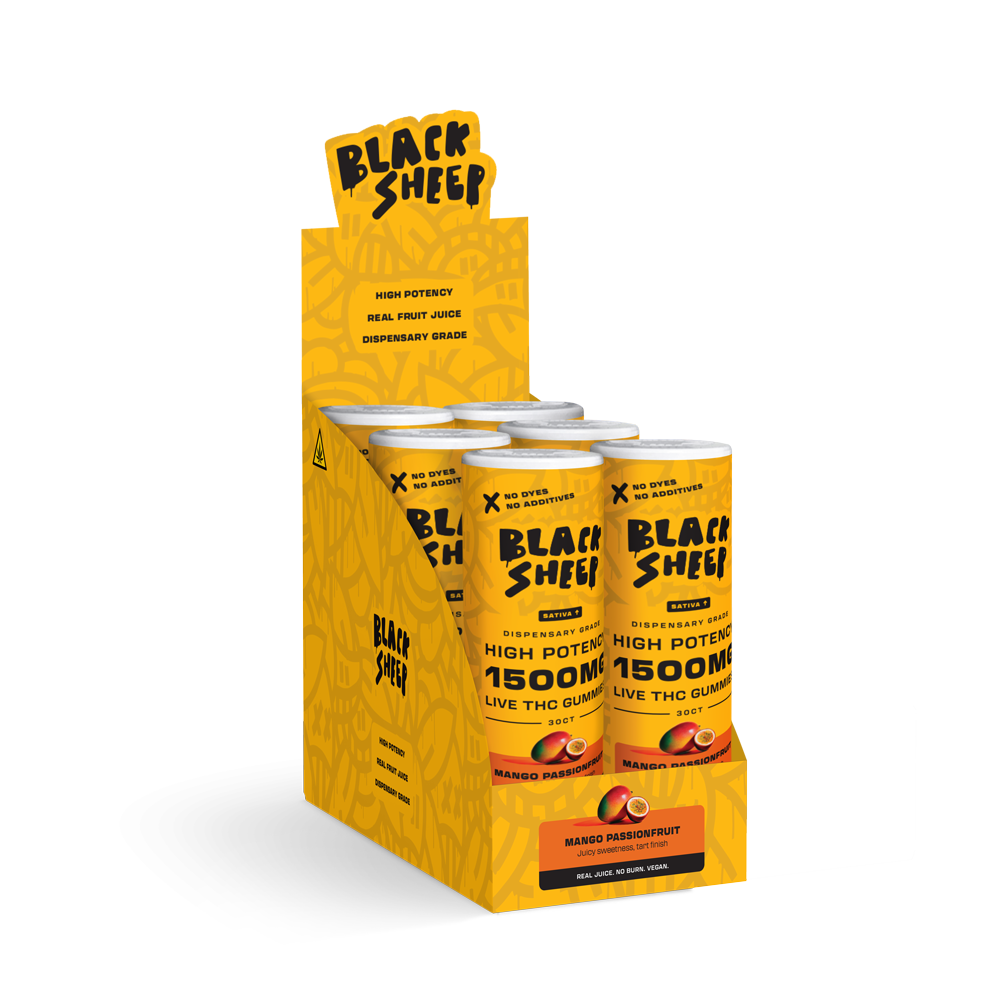 Live THC Gummy: Mango Passionfruit (Sativa), 30ct - 6pk