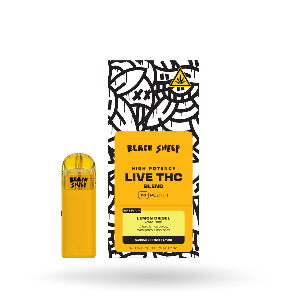 Live THC Blend Pod Kit: Lemon Diesel, 2g - 6pk