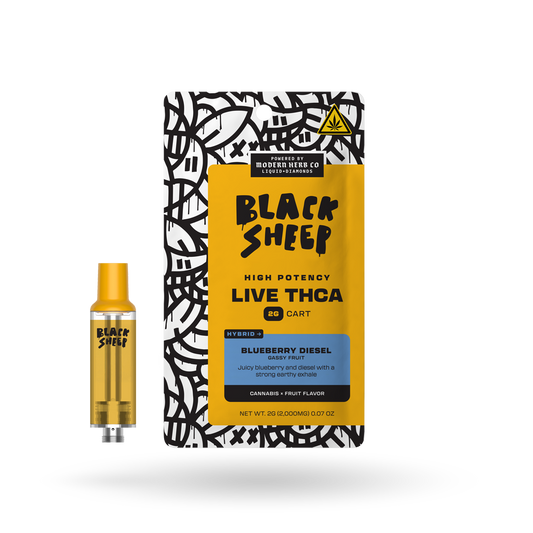 Liquid Diamonds Vape Cartridge: Blueberry Diesel (Hybrid), 2g - 6pk