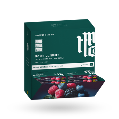 Live Rosin Gummies: Mixed Berries (Indica), 3ct - 24pk