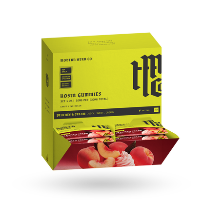 Live Rosin Gummies: Peaches & Cream (Sativa), 3ct - 24pk