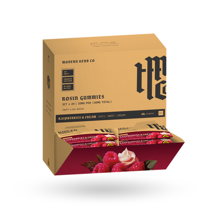 Live Rosin Gummies: Raspberries & Cream (Hybrid), 3ct - 24pk