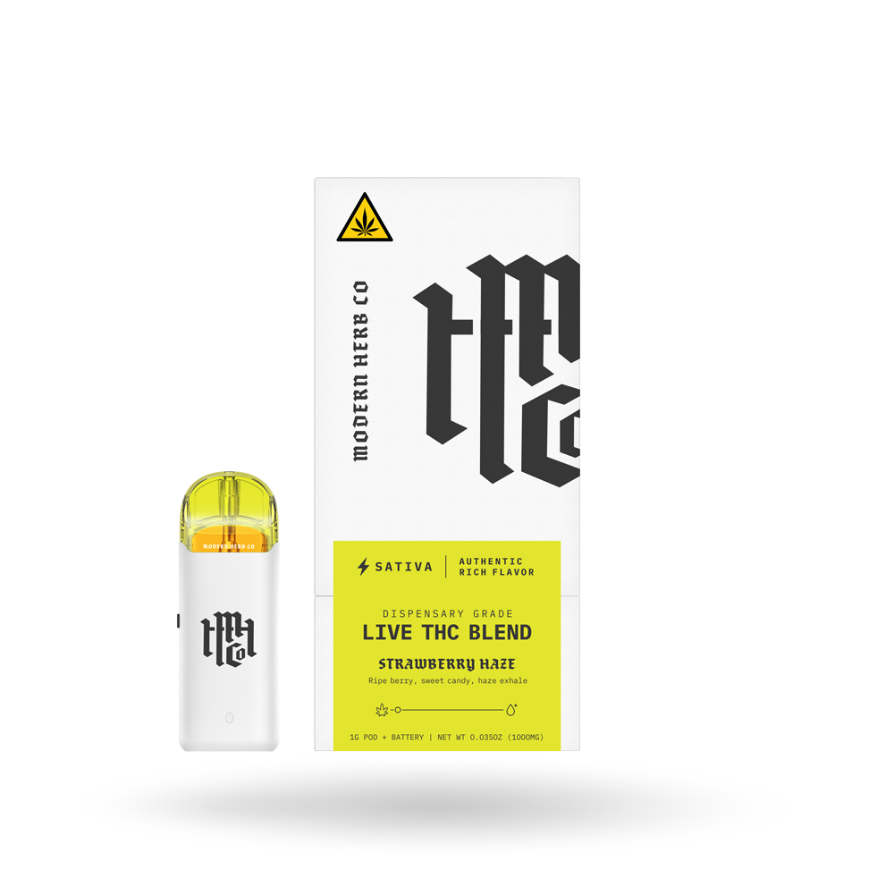 Live THC Pod Starter Kit: Strawberry Haze (Sativa), 1g - 6pk