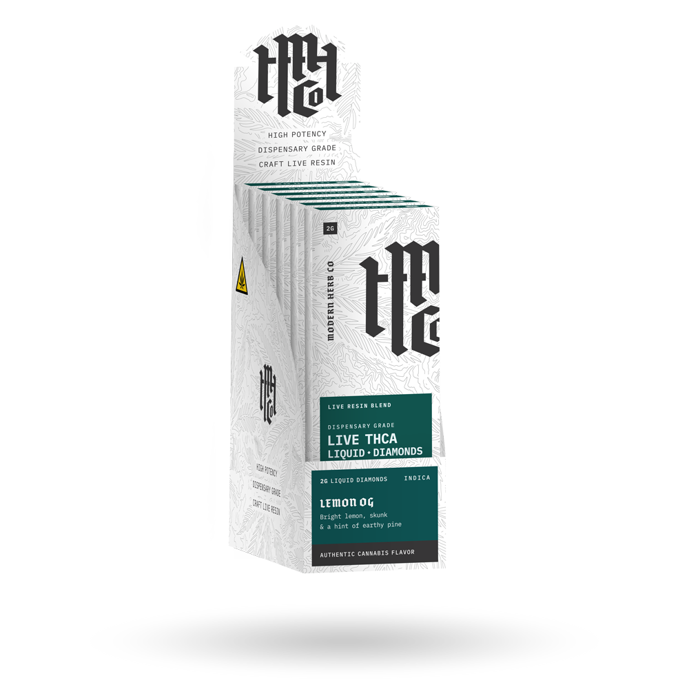 THCa Disposable Live Resin Liquid Diamonds 6 Pack: Lemon OG (Indica) - 2g