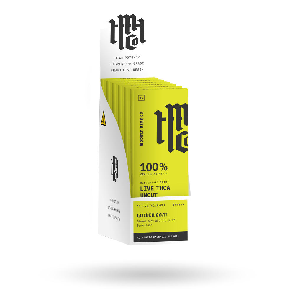 THCa Live Resin Disposable Uncut 6 Pack: Golden Goat (Sativa) - 1g, 6pk