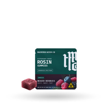 Live Rosin Gummies: Mixed Berries (Indica), 3ct - 24pk