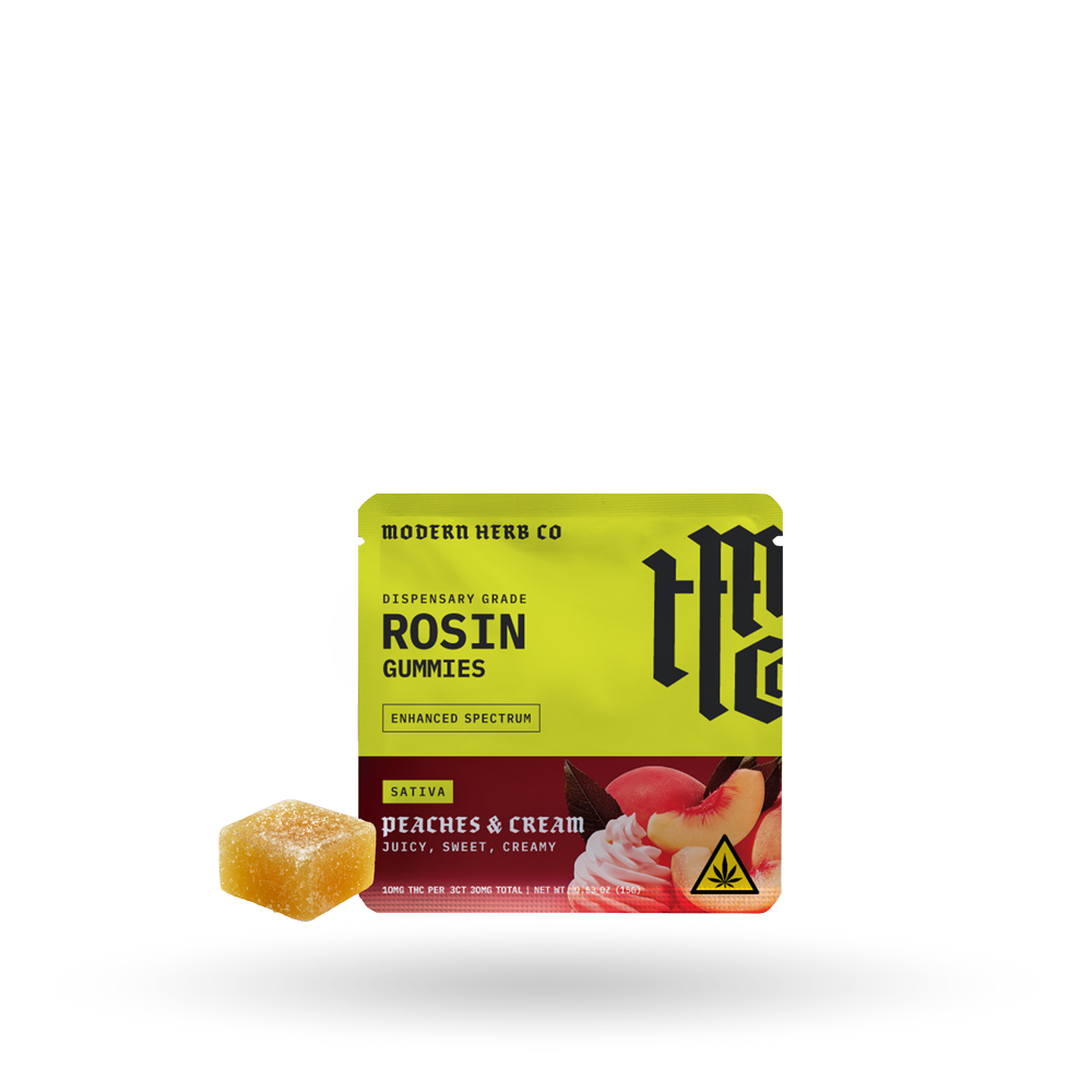 Live Rosin Gummies: Peaches & Cream (Sativa), 3ct - 24pk