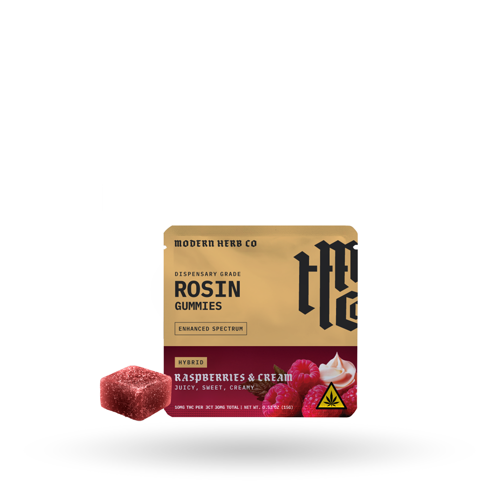 Live Rosin Gummies: Raspberries & Cream (Hybrid), 3ct - 24pk