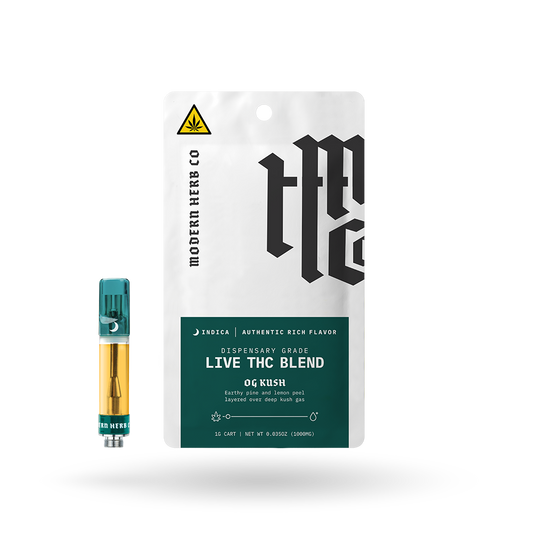 Live THC Vape Cartridge: OG Kush (Indica) 1g - 12 Pack