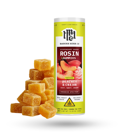 Live Rosin Gummies: Peaches & Cream (Sativa), 30ct - 6pk