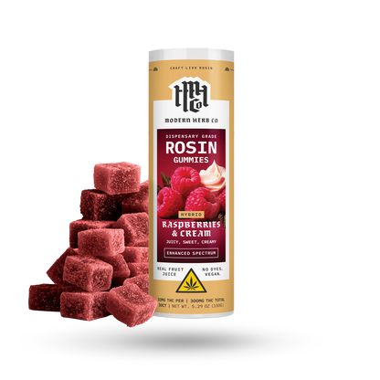 30ct - MHC D9 10mg Rosin Gummy - Raspberries & Cream (Hybrid) - 6pk