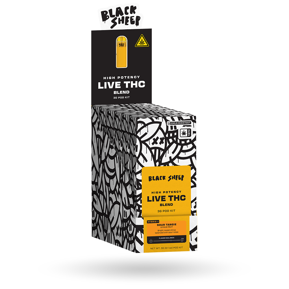 3g Black Sheep Live THC Blend Pod Starter Kit 6 Pack: Sour Tangie