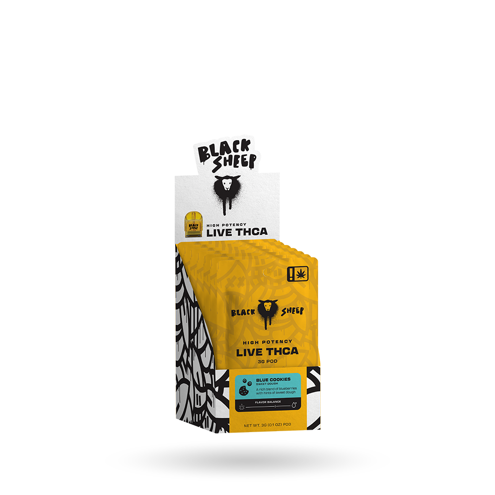 3g Black Sheep Live THCa Quad Blend Pod Refill 6 Pack: Blue Cookies