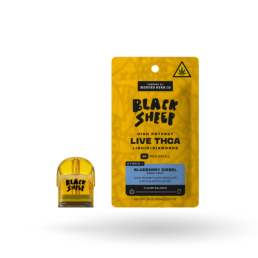 2g Black Sheep Liquid Diamonds Pod Refill 6 Pack: Blueberry Diesel (Hybrid)