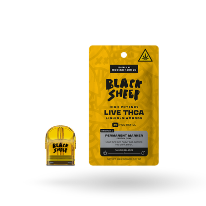 2g Black Sheep Liquid Diamonds Pod Refill 6 Pack: Permanent Marker (Indica)