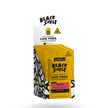 2g Black Sheep Liquid Diamonds Pod Refill 6 Pack: Cherry Pie (Hybrid)