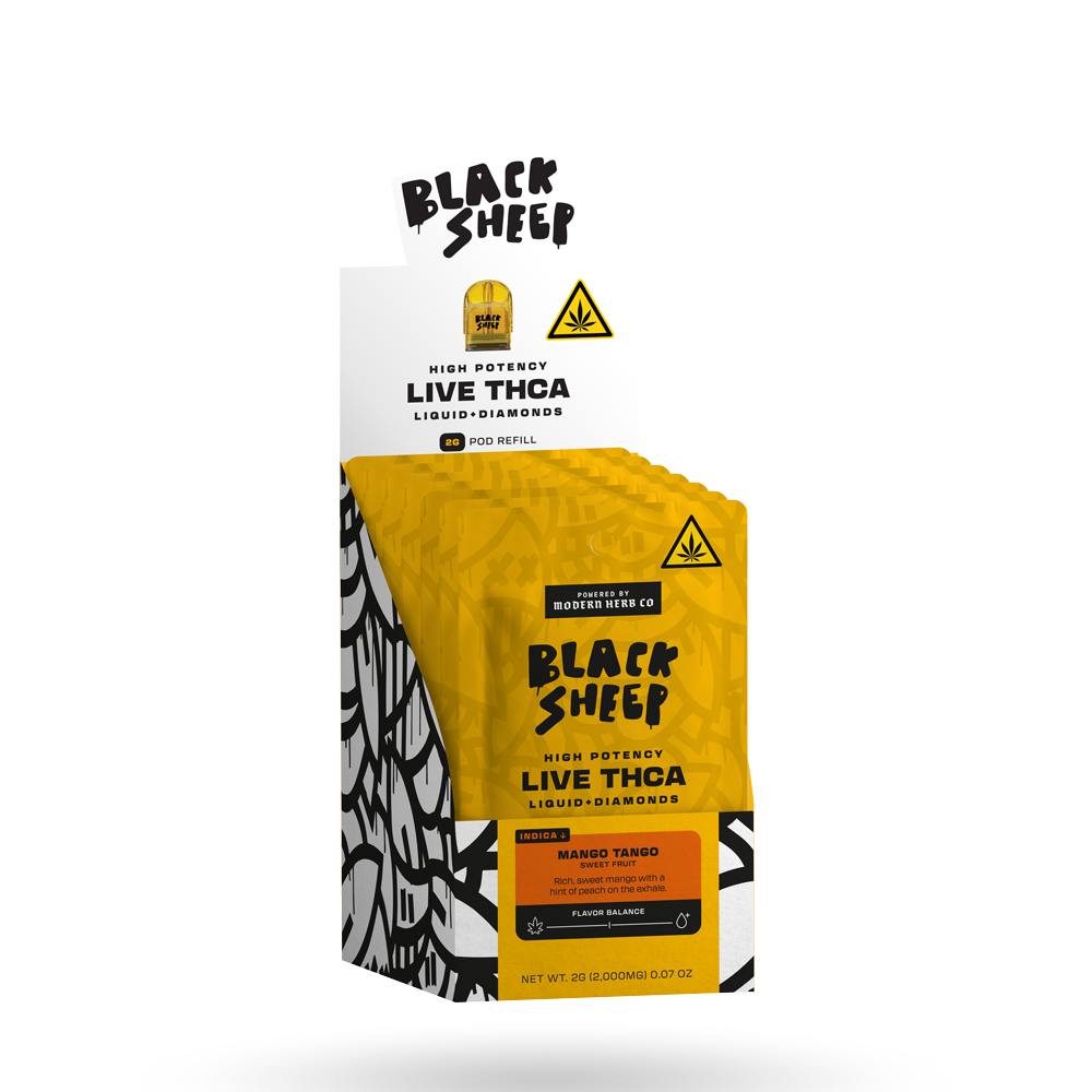 2g Black Sheep Liquid Diamonds Pod Refill 6 Pack: Mango Tango (Indica)