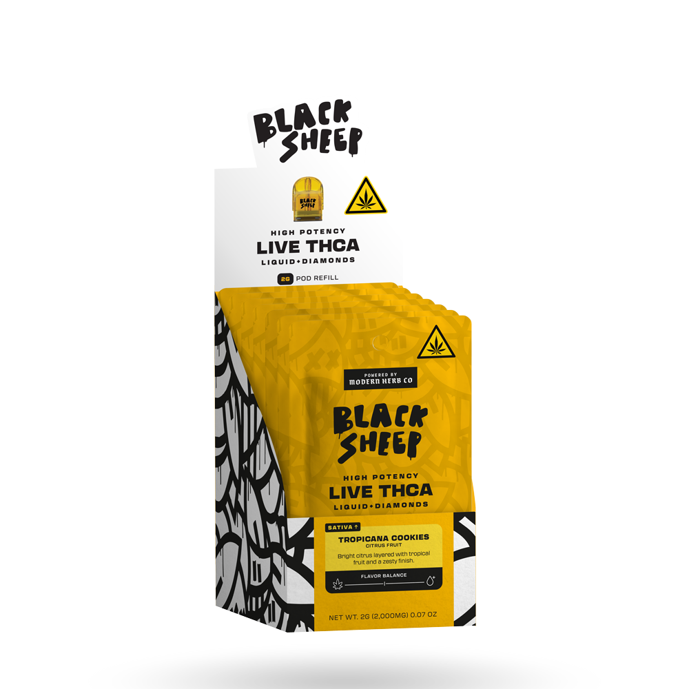 2g Black Sheep Liquid Diamonds Pod Refill 6 Pack: Tropicana Cookies (Sativa)
