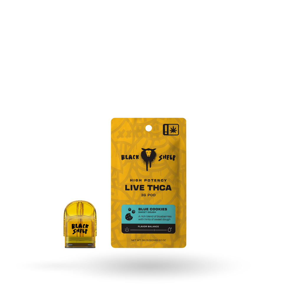 3g Black Sheep Live THCa Quad Blend Pod Refill 6 Pack: Blue Cookies