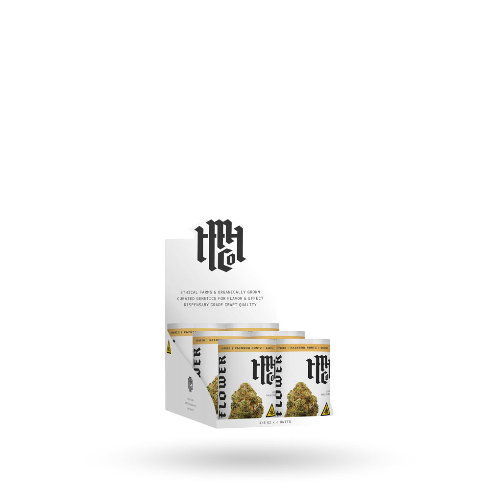 THCa Flower: Rainbow Runtz (Hybrid), 1/8oz - 6pk