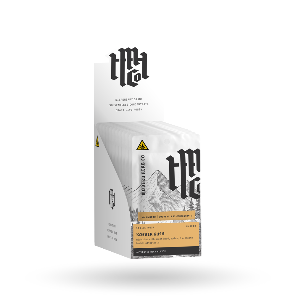 THCa Rosin Vape Cartridge: Kosher Kush (Hybrid), 1g - 12pk