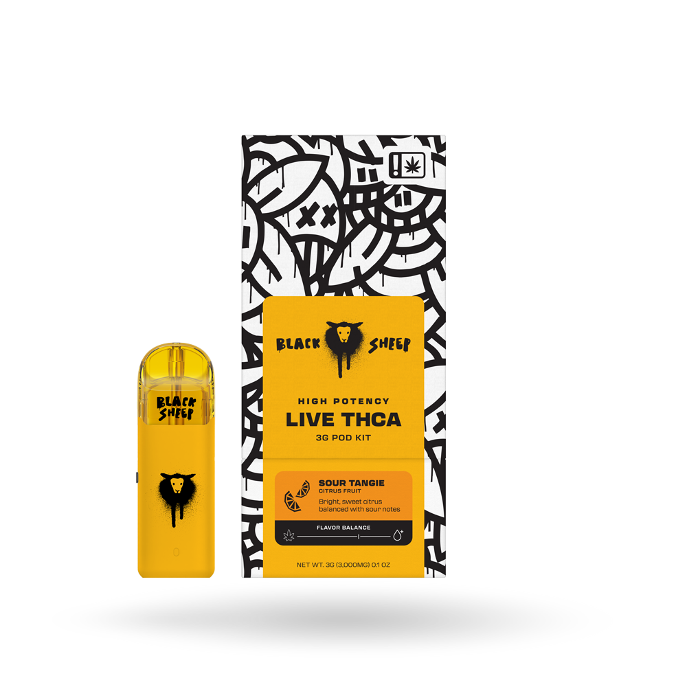 3g Black Sheep Live THCa Quad Blend Pod Starter Kit 6 Pack: Sour Tangie